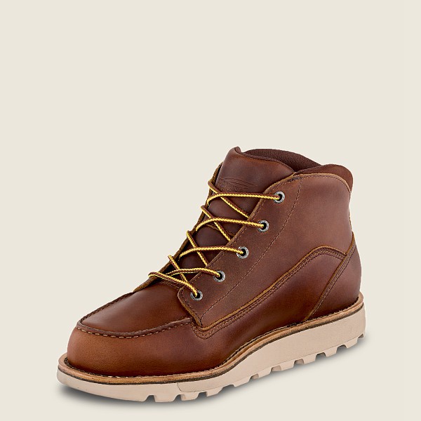 Red Wing Work Boots Brown - Mens Traction Tred Lite - Waterproof Soft Toe Chukka - 4026-MNYAS